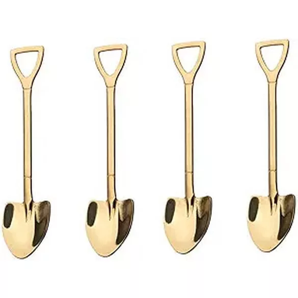 Set de linguri pentru desert în formă de lopată aurie (4 buc) – Unic