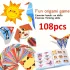 Set creativ de origami cu 108 bucăți, 54 modele de origami, cu ghid pas cu pas