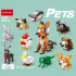Set de construcție mini serie adorabilă de animale de companie 10 în 1, combinabil în 10 modele mici sau 1 model mare Turcoaz