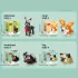 Set de construcție mini serie adorabilă de animale de companie 10 în 1, combinabil în 10 modele mici sau 1 model mare Turcoaz