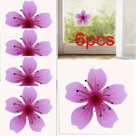   6 capcane lipicioase pentru muște, model floral, pentru interior și exterior, 6 bucăți floare de cireș