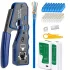 Set de 50 buc. clește RJ45 cu tester de cablu și tăietor - pentru Ethernet Cat5e/Cat5/Cat6
