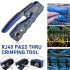 Set de 50 buc. clește RJ45 cu tester de cablu și tăietor - pentru Ethernet Cat5e/Cat5/Cat6