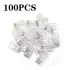 100 buc. conector RJ45 Cat6, capăt de cablu Ethernet placat cu aur, conector modular 8P8C
