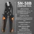 Set de sertizare Ratchet SN-58-B, pentru conectori de 0,25–1,5 mm², 300 manșoane + 300 cleme, terminale mascul-femelă