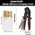 Set de sertizare Ratchet SN-58-B, pentru conectori de 0,25–1,5 mm², 300 manșoane + 300 cleme, terminale mascul-femelă