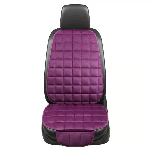 Set 2 perne pentru scaun auto cu husă din pluș moale, buzunare de depozitare și spumă cu memorie Bej