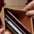 Portofel lung vintage din PU cu închidere automată și capse pentru bancnote și monede Negru