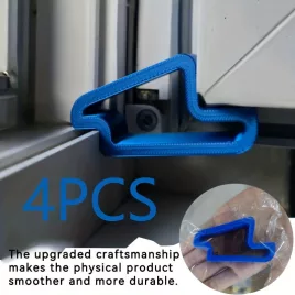   Set 4 opritoare pentru uși și ferestre cu protecție din plastic rezistent și blocare pe șină Albastru