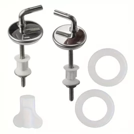   Set de 13 balamale din oțel inoxidabil pentru capac WC, cu garnituri netextile și șuruburi - Set