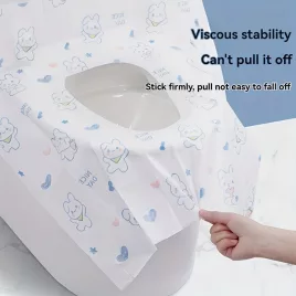   20 protecții de unică folosință pentru colacul de WC, model iepuraș