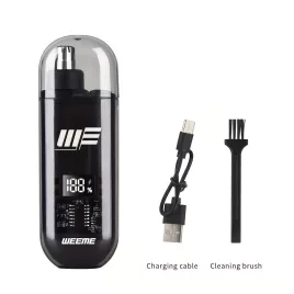   WEEME aparat de tuns părul din urechi și nas cu USB, ecran LCD, acumulator reîncărcabil Negru