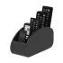 Suport telecomandă PU cu 5 compartimente – organizator tavă telecomandă pentru TV Negru