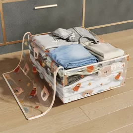   Saci de depozitare 3D transparenți pentru haine, jucării și alte obiecte, cu design rezistent la praf și capacitate mare - Polikróm