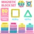 Set de 40 cuburi magnetice, joc educativ STEM pentru copii, culori/stiluri aleatorii