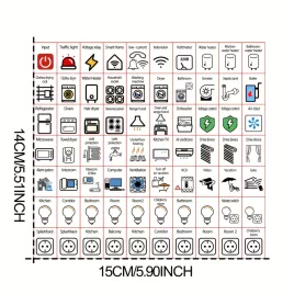   70 buc/set etichete autocolante pentru întrerupător electric - material PVC pentru identificare acasă