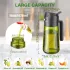 473 ml sticlă premium verde închis pentru ulei și spray de gătit, 2 în 1, 6 etichete Capac negru