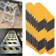 16 benzi antiderapante pentru trepte exterioare, 4 × 33 cm, pentru scări interioare/exterioare și bărci Negru și galben