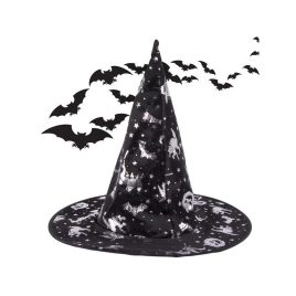   Pălărie de vrăjitoare pentru Halloween - neagră, ascuțită, magică, accesoriu, femei, copii, cosplay, costum