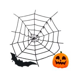   Pânză de păianjen mare artificială neagră pentru decor de Halloween