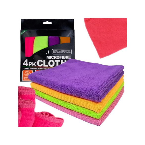 Set 4 lavete din microfibră pentru curățarea sticlei