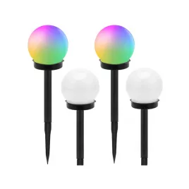 4 becuri solare de grădină RGB colorate, 10 cm