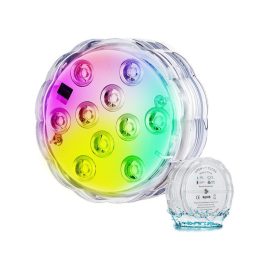   Lămpi subacvatice pentru piscină 10 LED telecomandă RGB IP68 impermeabile pentru piscină
