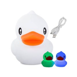   Lampa de noapte pentru copii LED rață RGB cu atingere și suport USB