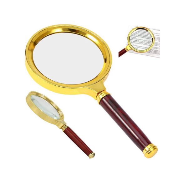 Lupă clasică 80mm aur sticlă elegantă