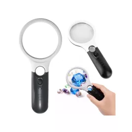   Lampă de citit cu iluminare LED și mărire 45x, lentilă 3x de 75mm