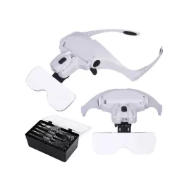 Lanternă frontală cu 2 LED-uri și mărire 3,5x