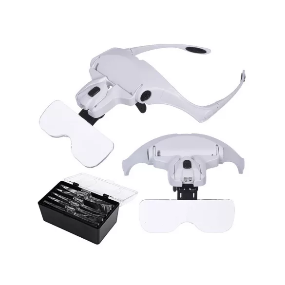 Lanternă frontală cu 2 LED-uri și mărire 3,5x