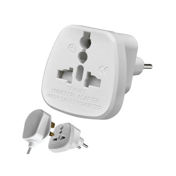 Adaptor priză UK pentru Anglia - convertor priză - pentru călătorii, uz casnic - culoare albă
