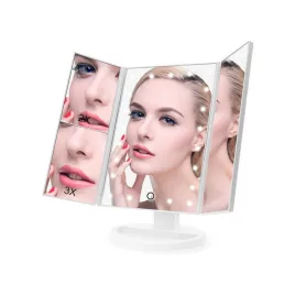 Oglindă cosmetică cu lupă și iluminare LED