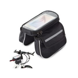   Geantă pentru bicicletă cu husă pentru telefon - Accesoriu practic și stilat pentru orice ciclist.