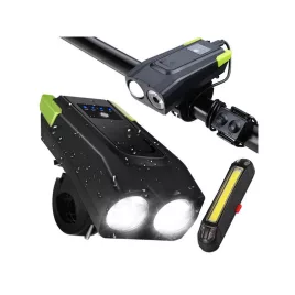   Lumină puternică pentru bicicletă față LED, spate, cu contor și baterie 2în1