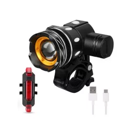 Set lampă bicicletă LED T6 față-spate