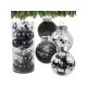Set de 24 decorațiuni negre de Crăciun, 6 cm