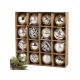 Set de globuri pentru brad 6 cm, 16 ornamente cu modele festive sacre