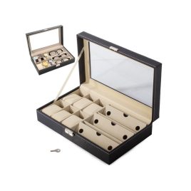 Organizator cutie pentru ceasuri, bijuterii și ochelari