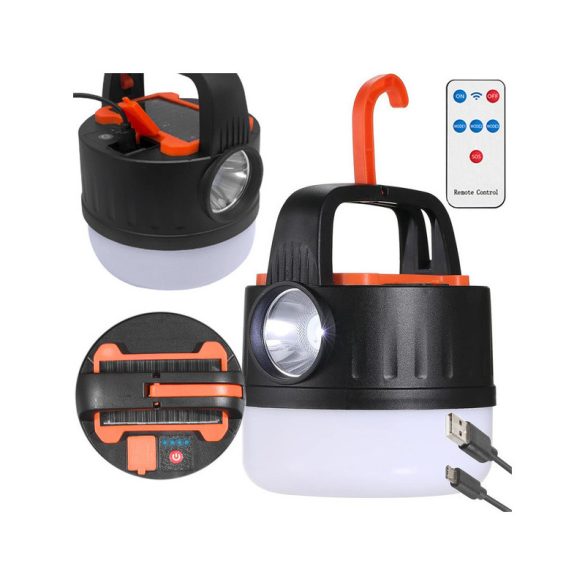 Lampa LED solară USB reîncărcabilă pentru cort - Lampa de camping - Iluminat suspendat pentru cort