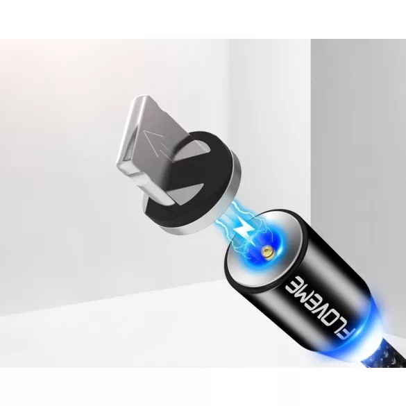 Cablu lightning luminos, magnetic, de 1 metru