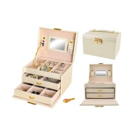   Cutie de bijuterii - bej, organizator bijuterii, ladă bijuterii, cutie de machiaj