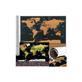 Hartă mondială - card răzuibil cu stegulețe 23443