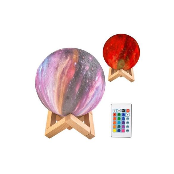 Lampă de noapte Lună 15cm, 16 culori - decor pentru camera copiilor, lumină ambientală, lumină de veghe, ajutor pentru somn