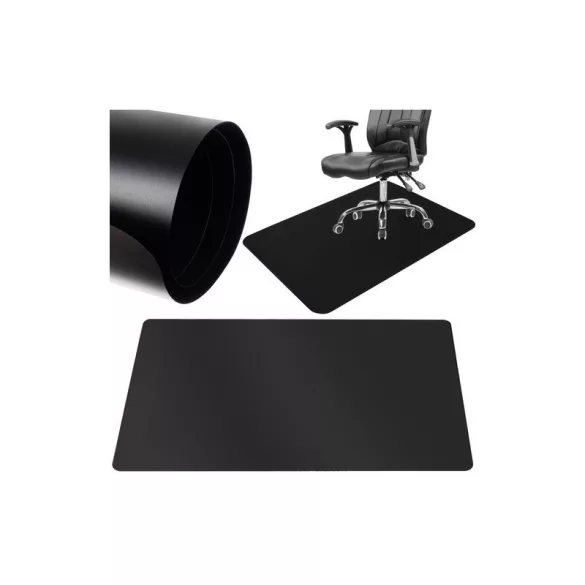 Protecție pentru scaun 90x130cm RUHHY - negru, protecție pardoseală, accesoriu de birou, protecție PVC, protecție scaun.