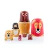 Figurine animale matrioska din lemn (6 buc)