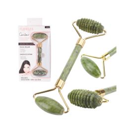 Masajator facial cu role de jad verde